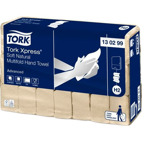 Tork H2 Xpress® Advanced Natural Multifold Hand Towel 2 Ply (130299)